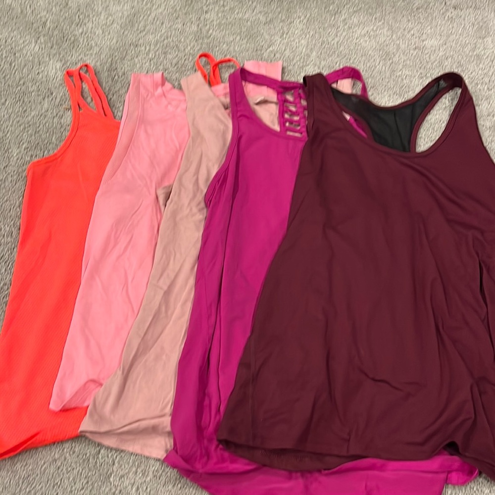 Lot of 5 pink tank tops size small